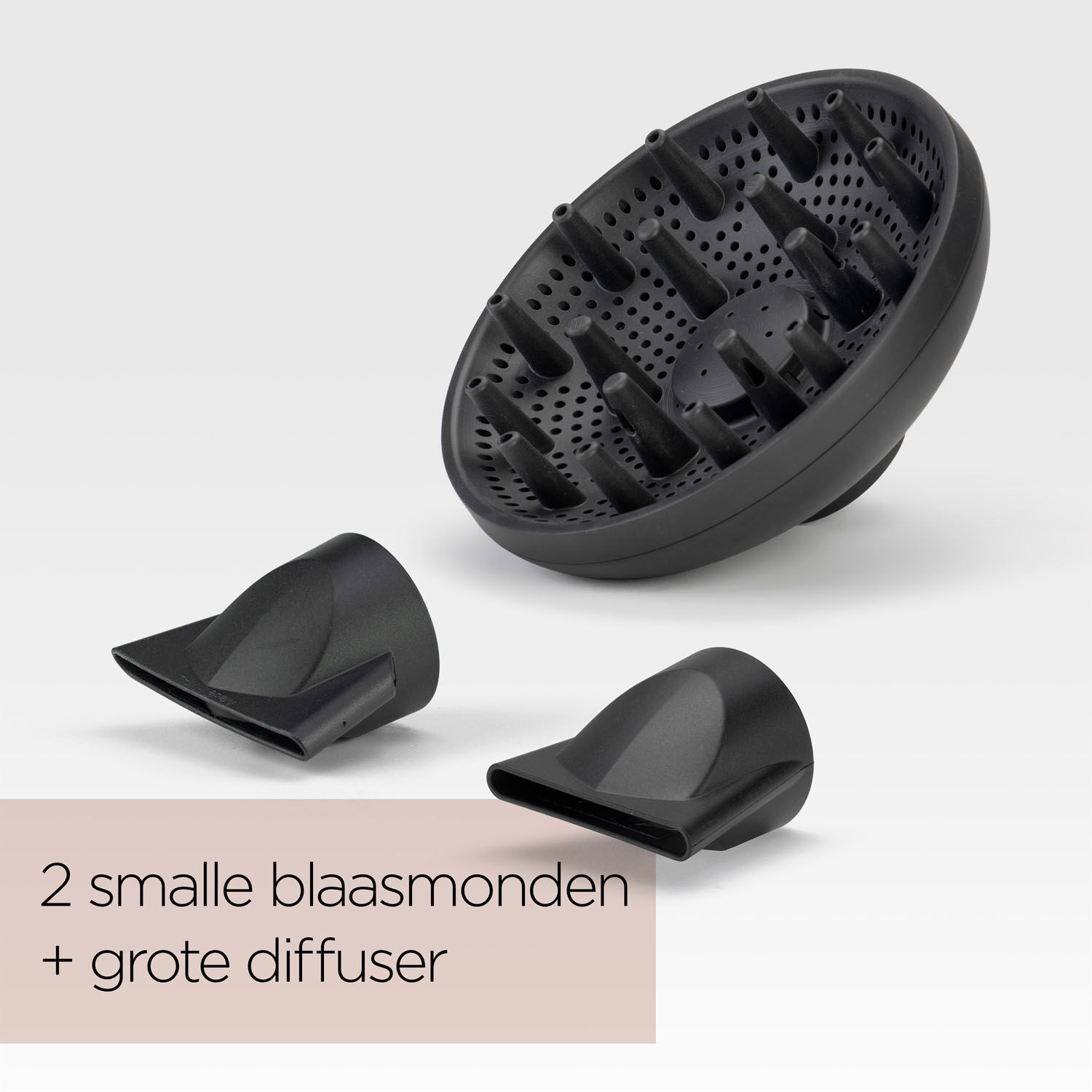 2 smalle blaasmonden + grote diffuser